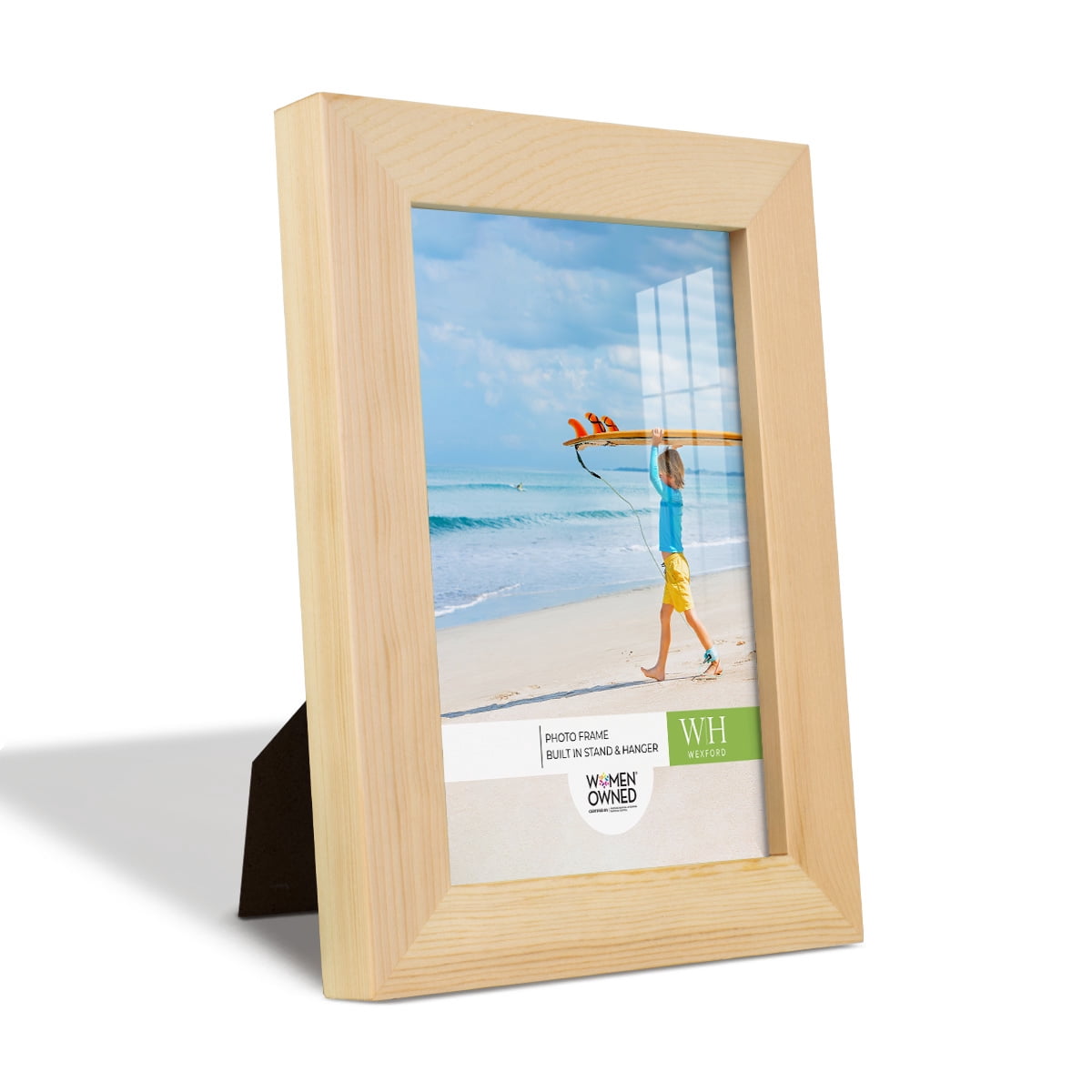 Woodgrain 4 in. x 6 in. Natural Wood Picture Frame Set (Set of 4)