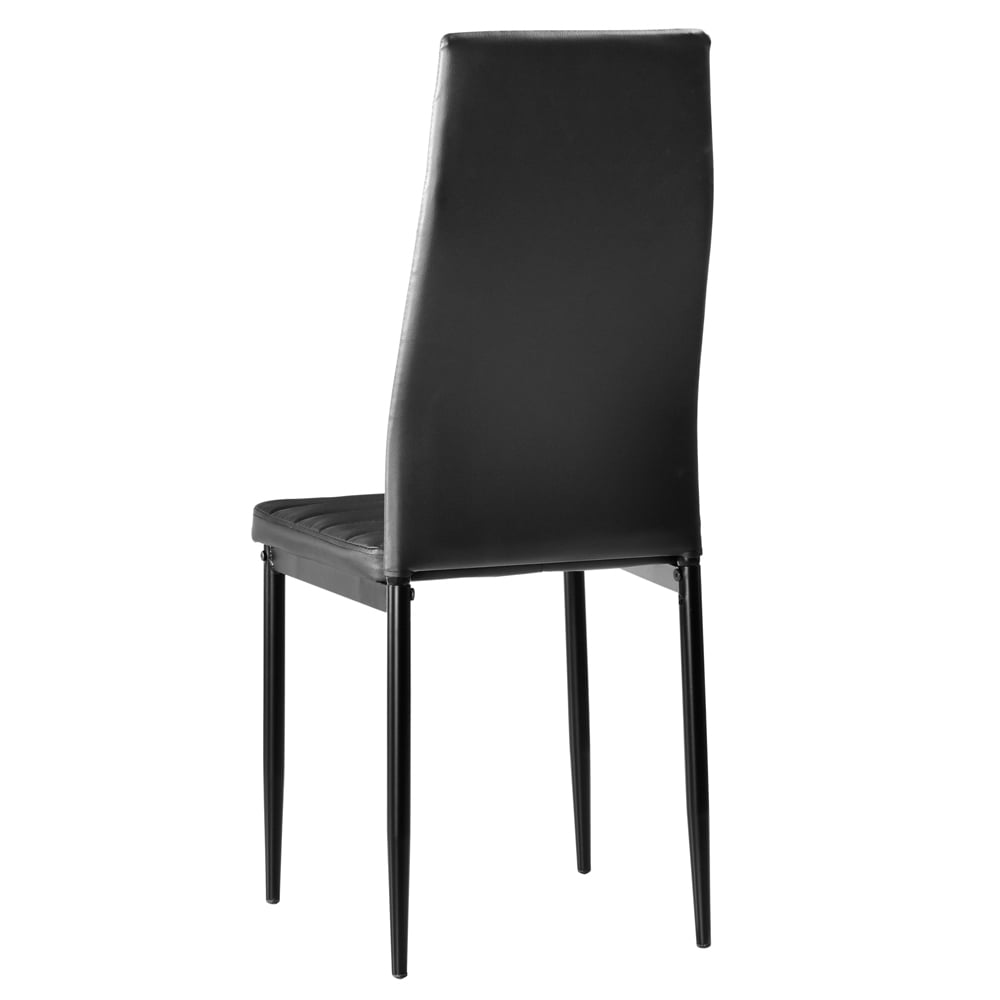 Zimtown 6 Pcs Modern Dining Chairs PU Leather Side Chairs For Kitchen Dinner Dining Room Black