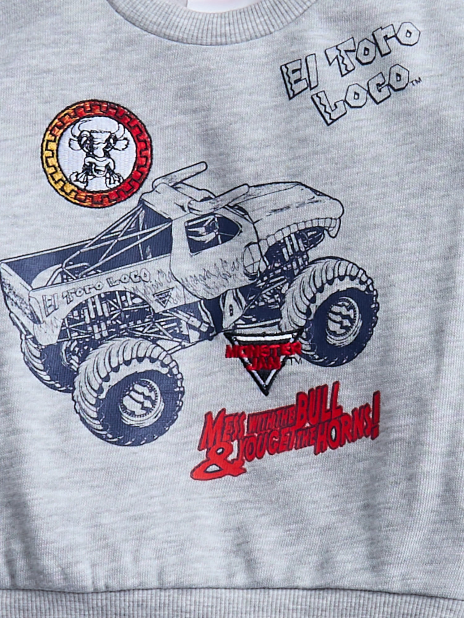 Monster Jam Baby Boys' Front Back Graphic Sweatshirt and Joggers, 2-Piece, Sizes 0/3M-24M