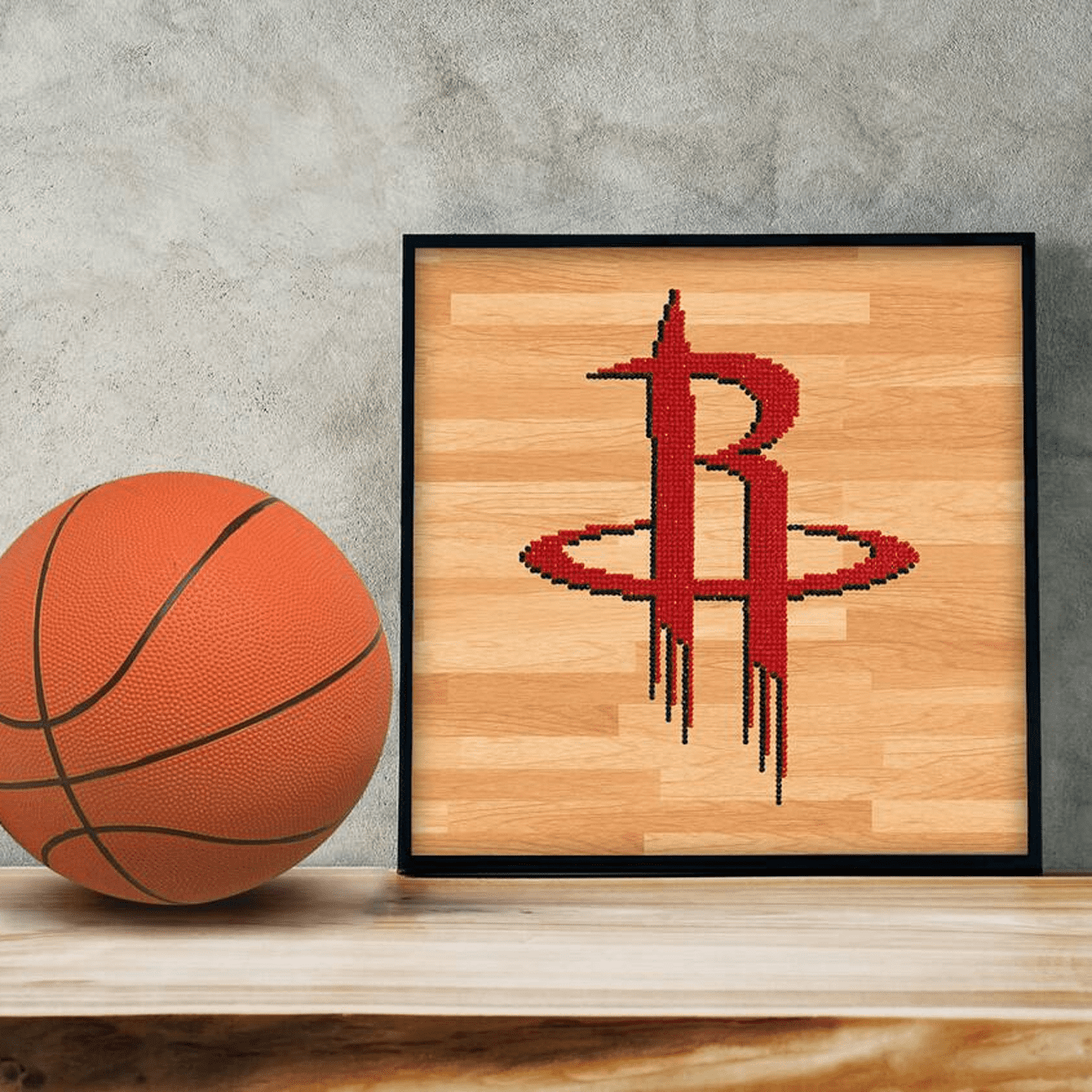 Diamond Dotz NBA Houston Rockets Basketball Diamond Painting Kits for Adults - Diamond Art Kits a Relaxing Creative Craft Kit with Dotz Gems 12.6"x12.6"