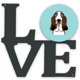 thumbnail image 1 of "Caroline's Treasures Checkerboard Blue Basset Hound Metal Artwork Love decoración de pared, multicolor" Caroline's Treasures BB1181WALV, 1 of 1