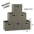 thumbnail image 2 of Set de 6 cubos plegables para almacenamiento Household Essentials, color gris, 2 of 5