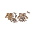 thumbnail image 3 of Baby Girls Spring Outfits Short Sleeve Ribbed Romper + Suspender Skirt + Headband Set Newborn 3 Piece Clothes, 3 of 10