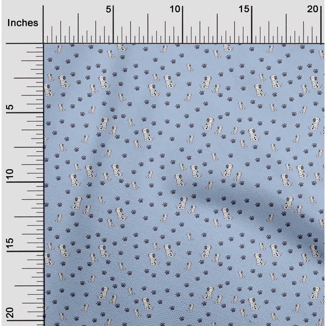 oneOone Cotton Silk Fabric Paw & Dalmatian Dog Decor Fabric Printed BTY 42 Inch Wide