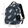 thumbnail image 2 of FORMRS Kids School Backpack Elementary Student Unisex Travel Bookbag with Reflective Stripes, Rocket Pattern, 2 of 7