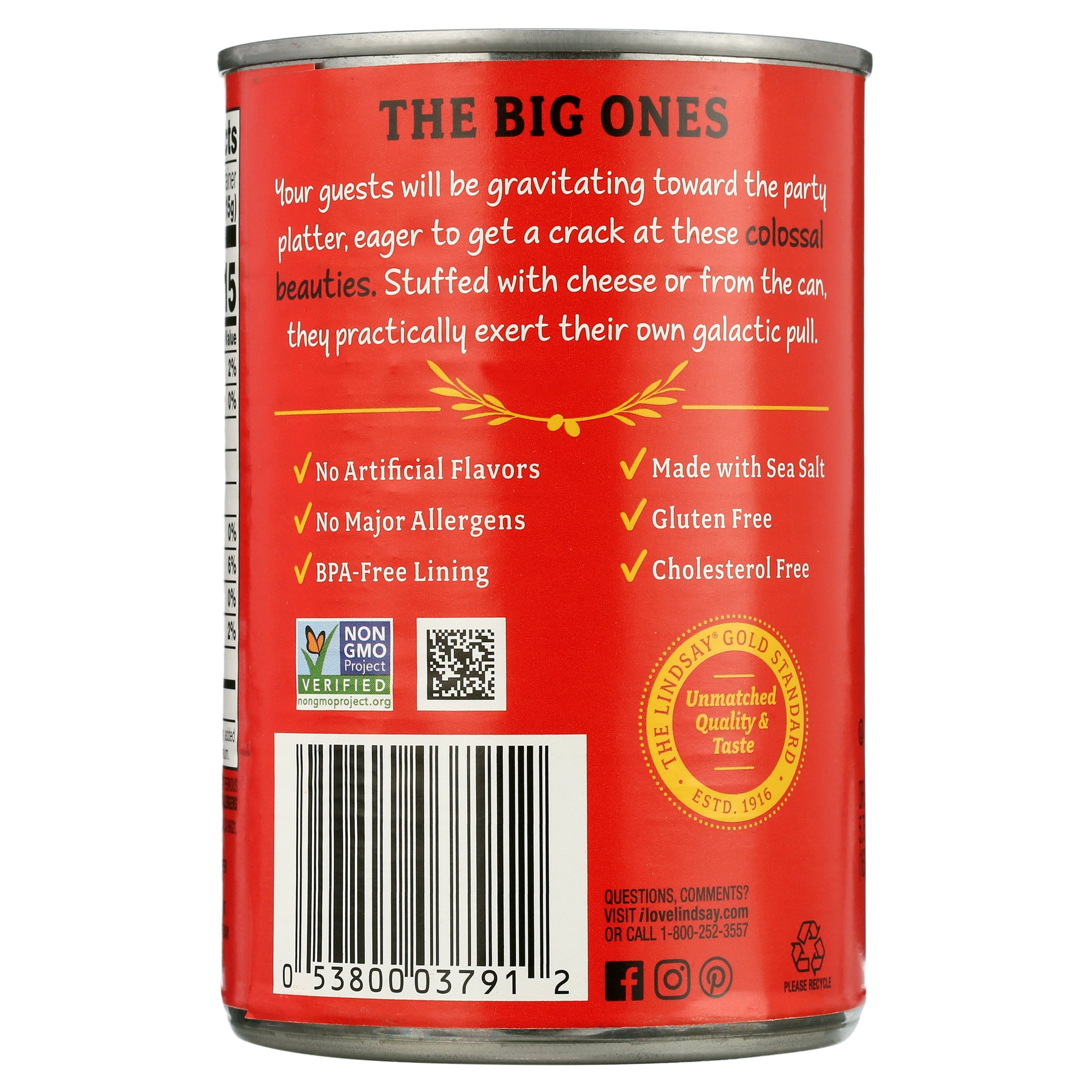 (4 pack) Lindsay Colossal Pitted Black Ripe Olives 5.75 oz