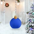 thumbnail image 4 of Zawou Velvet Inflatable Ornaments Balls Outdoor, Large Xmas Inflatable PVC Balls Blow up Flocked Christmas Ornaments Holiday Yard Outdoor Decor for Christmas Holiday Outdoor YardBlue, 4 of 5