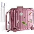 thumbnail image 1 of wonima11 Filoto Compatible with Airpods 4 Case, Cute Fashion Suitcase Design for Airpods 4th Generation Case Cover, Shockproof Protective Hard Case with Keychain/Cleaner Kit(Rose Gold, Airpods 4 Case), 1 of 1