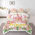 thumbnail image 2 of Erosebridal Cartoon Castle Bedding Sets Twin with Comforter, Rainbow Flower Duvet Insert, Princess Style Decor, Reversible 2pcs, 2 of 7
