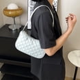thumbnail image 4 of Bolsa De Hombro Bolso de hombro con hilo bordado de rombos Ins para mujer, bolso acolchado coreano (verde) Tmvgtek Para Estrenar, 4 of 6