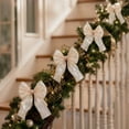 thumbnail image 4 of 12Pcs Iridescent Beige Christmas Bow Ornaments, Large Sheer Fabric Bows for Christmas Tree Wreath Garland Gift Wrap Holiday Decor, 4 of 6
