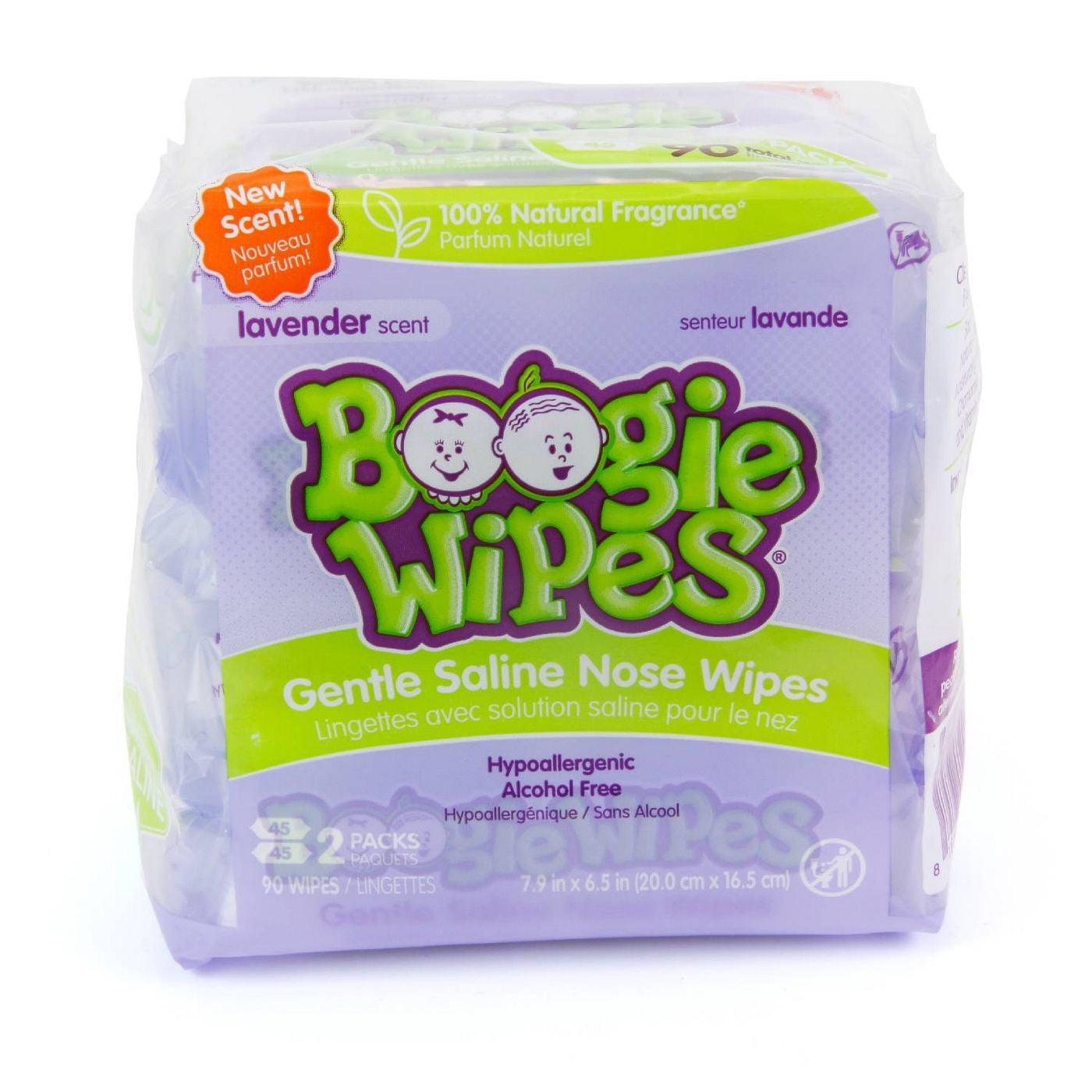 Boogie Wipes Saline Wipes Lavender Scented 90 Ct