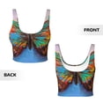 thumbnail image 5 of Haiem Oil Painting Beautiful Butterfly Pattern Womens Sports Bra - U Neck Padded Low Impact Yoga Bra Workout Crop Top Gym Moisture-Wicking Workout Vest -Small, 5 of 9