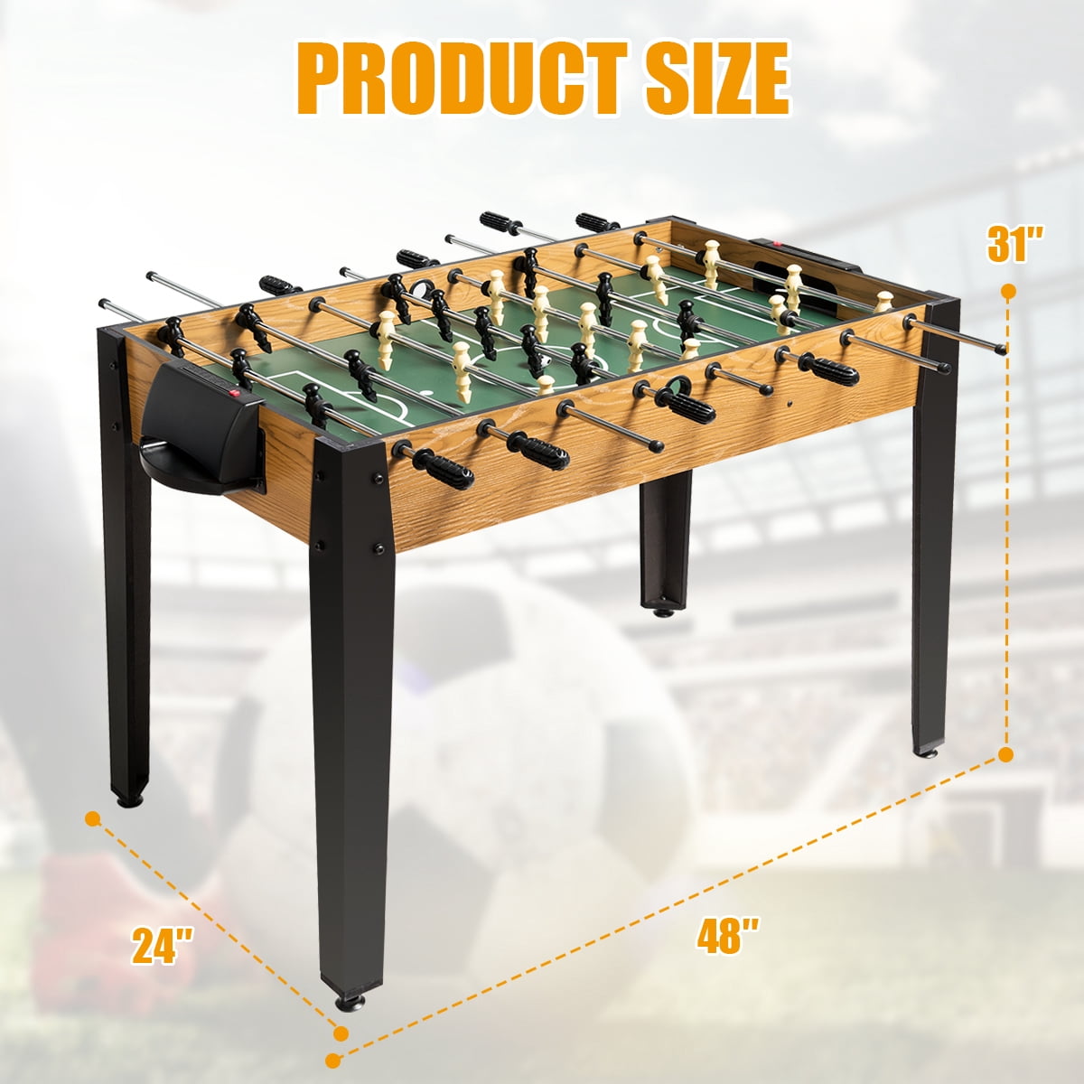 Gymax 48'' Competition Sized Wooden Soccer Foosball Table Home Recreation Adults & Kids