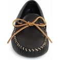 thumbnail image 2 of Minnetonka Men's Double Deerskin Soft Leather Sole, Black, Size 6, 2 of 6