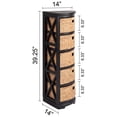 thumbnail image 5 of eHemco Hampton Meadows 5 Tier X-Side Corner Storage Cabinet with 5 Wicker Baskets, Black, 5 of 8