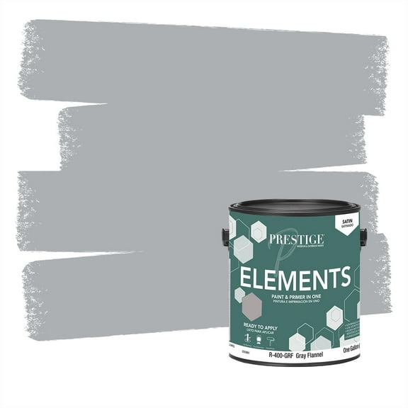 Prestige Paints Elements Interior Paint and Primer in One, Satin, 1 Gallon, Gray Flannel