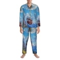 thumbnail image 3 of Fotbe Dandelion Hot Air Balloon Pattern Long Sleeve Pajama Set for Men,Sleepwear Set,2-piece Loungewear Set,Soft PJs Comfy Nightwear with Pockets-Medium, 3 of 7