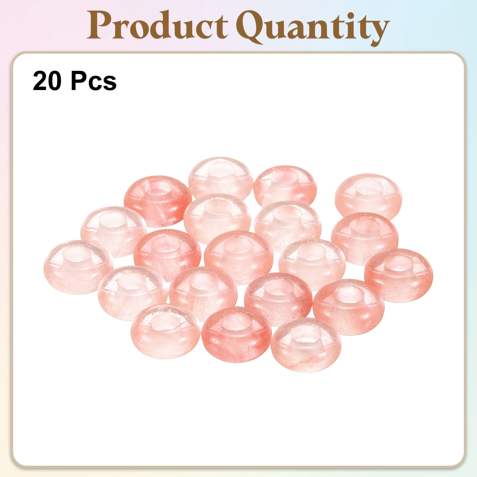 HARFINGTON 20pcs Large Hole Natural Stone Beads - 6x12mm Flat Round Shape, 5mm Hole For DIY Jewelry, Bracelets, Necklaces