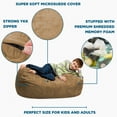 thumbnail image 6 of Chill Sack Bean Bag Chair, Memory Foam Lounger with Microsuede Cover, Kids, 2.5 ft, Earth, 6 of 8