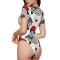 thumbnail image 2 of Pofeuu Rabbit And Hedgehog Print Short Sleeve Body Suits Women Round Neck Bodysuits for Women Onesie Adult Set Body Suit-Large, 2 of 7