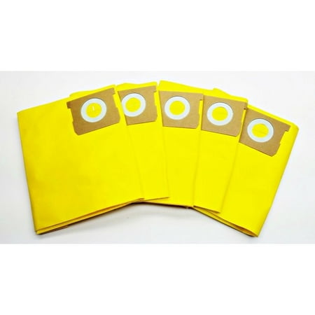 

5 PACK 5-8 Gallon High Efficiency Replacement Dry Vacuum Bags - Type H Shop Vac