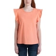 thumbnail image 2 of Ecothreads Women's 2-pack Flutter Sleeve Soft Organic Cotton Tee Top-Pink / L, 2 of 6