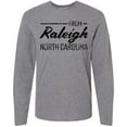 thumbnail image 3 of Inktastic From Raleigh North Carolina in Black Distressed Text Long Sleeve T-Shirt, 3 of 5