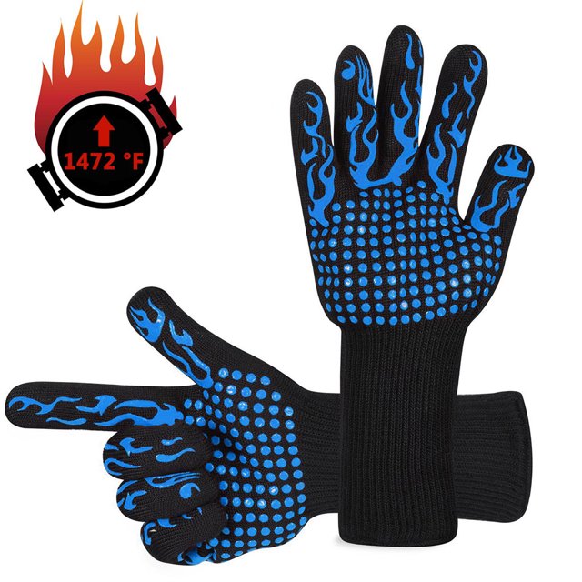 Organizadores Guantes para barbacoa 1472 ℉ Guantes para parrilla resistentes al calor extremo Grado alimenticio Horno de cocina Mit. AMMAO MXZZ23419A0067