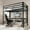 Black, variant on Sha Cerlin Metal Loft Bed Twin Size with Safety Guard & Removable Ladder, Green
