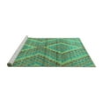 thumbnail image 2 of Ahgly Company Machine Washable Indoor Square Abstract Turquoise Blue Modern Area Rugs, 4' Square, 2 of 4