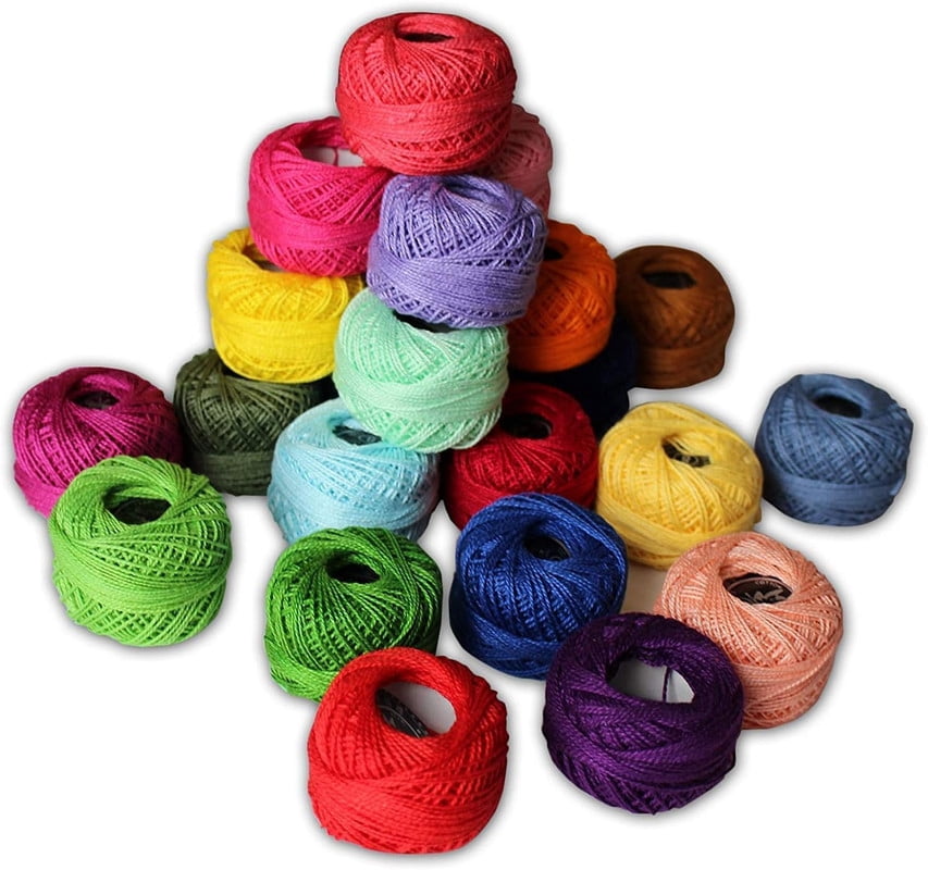 Crochet Cotton Pearl Threads Crochet Cotton Threads 10 Grams/85 Meters -Crochet Thread in Assorted Color for Projects, Blankets, Glove and Applique 10 Pieces