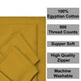 thumbnail image 7 of 4 Piece Zipper Sheet Set Includes (1 Zipper Fitted Sheet, 1 Flat Sheet And 2 Zipper PillowCase) with 8 Inch Deep Pocket 800 TC 100% Egyptian Cotton Solid Gold Color Queen Size, 7 of 7