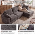 thumbnail image 6 of Holaki 138" L-Shaped Oversized Modular Sectional Sofa with Ottoman, 3 Seater Comfy Cloud Couch for Living Room, Deep Seat Down-Filled Sofa with 2 Built-in Side Tables & Storage Space, Dark Gray, 6 of 10