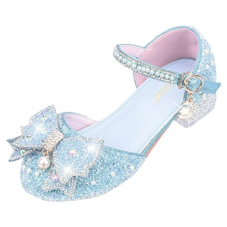 

Akiihool Toddler Girls Ballerina Flats Cute Summer Closed Toe Slides on Sandals for Girls Blue 25