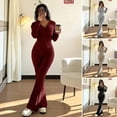 thumbnail image 2 of Quixlent Women's 2 Piece Sweatsuits Zip Up Hoodies And Bell Bottom Pants Ribbed Knit Outfits Sexy Bodycon Workout Tracksuits, 2 of 8
