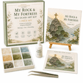 thumbnail image 2 of Psalms of Comfort & Strength Sea Glass Art Kit, DIY Sea Glass Mosaic Kit for Adults with Christian Bible Verse Artwork, Glass Pieces, Adhesive, Tweezers, Guide and Display Easel, 2 of 7