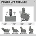thumbnail image 4 of Alwalue Electric Power Lift Recliner Chairs with Side Pocket for Elderly Micro Leather Recliner Lift Chair with Remote Control for Living Room Bedroom - Dark Gray, 4 of 8