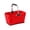 Red, variant on 16.9*10.8*8.6 Inch Oxford Cloth Picnic Basket Collapsible Shopping Basket, Large Market Basket with Aluminum Alloy Handle & Zipper Pocket, Foldable Travel Tote for Picnic Grocery Beach Camping
