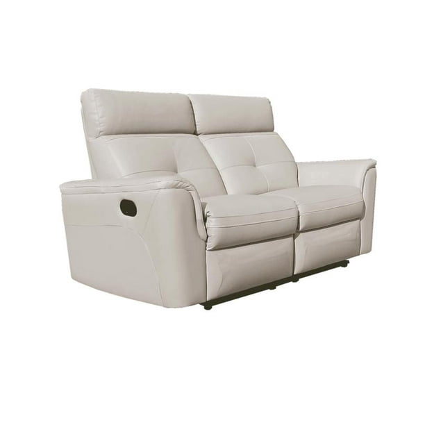 Esf 8501 Contemporary White Italian, Leather Recliner Loveseat