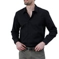 thumbnail image 2 of FastRockee Black Dress Shirt for Mens Shirts Long Sleeve Casual Button Down Solid Plain XL, 2 of 8