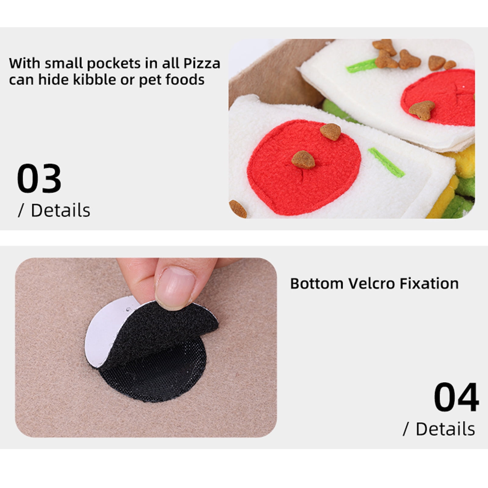 YAHHU Pizza Dog Snuffle Mat, Interactive Slow Feeder Puzzle Toy for Training and Stress Relief, Durable Polyester Sniffing Pad for Dogs (9.65 inches / 24.5 cm)