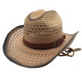 thumbnail image 4 of LIUYUNNN Woven Hats for Women Classic Cowboy Hat Western Headwear Outdoor Riding, One Size, 4 of 4