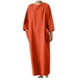 thumbnail image 2 of Fankiway Robe Décontractée en Coton et Lin à Col en V pour Femmes Printemps et Été avec Poches, Manches Courtes, 2 of 7