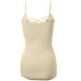thumbnail image 3 of Women's Lattice Triple Criss-Cross Seamless Cami Long Ttank tops., 3 of 3
