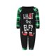 thumbnail image 2 of Pijamas navideños familiares a juego, camisetas de manga larga con estampado de elfos y letras + pantalones a cuadros. Pijama que brilla en la oscuridad., 2 of 8