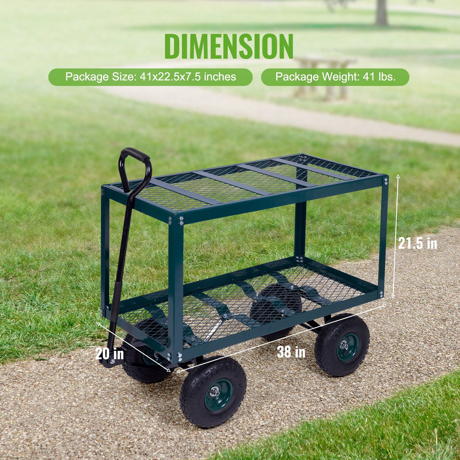 2 Tier Heavy Duty Steel Garden Cart