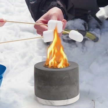 ZIB Tabletop Fire Pit Portable Fireplace Real Flame Burning Smokeless Ashless Indoor Outdoor Cement