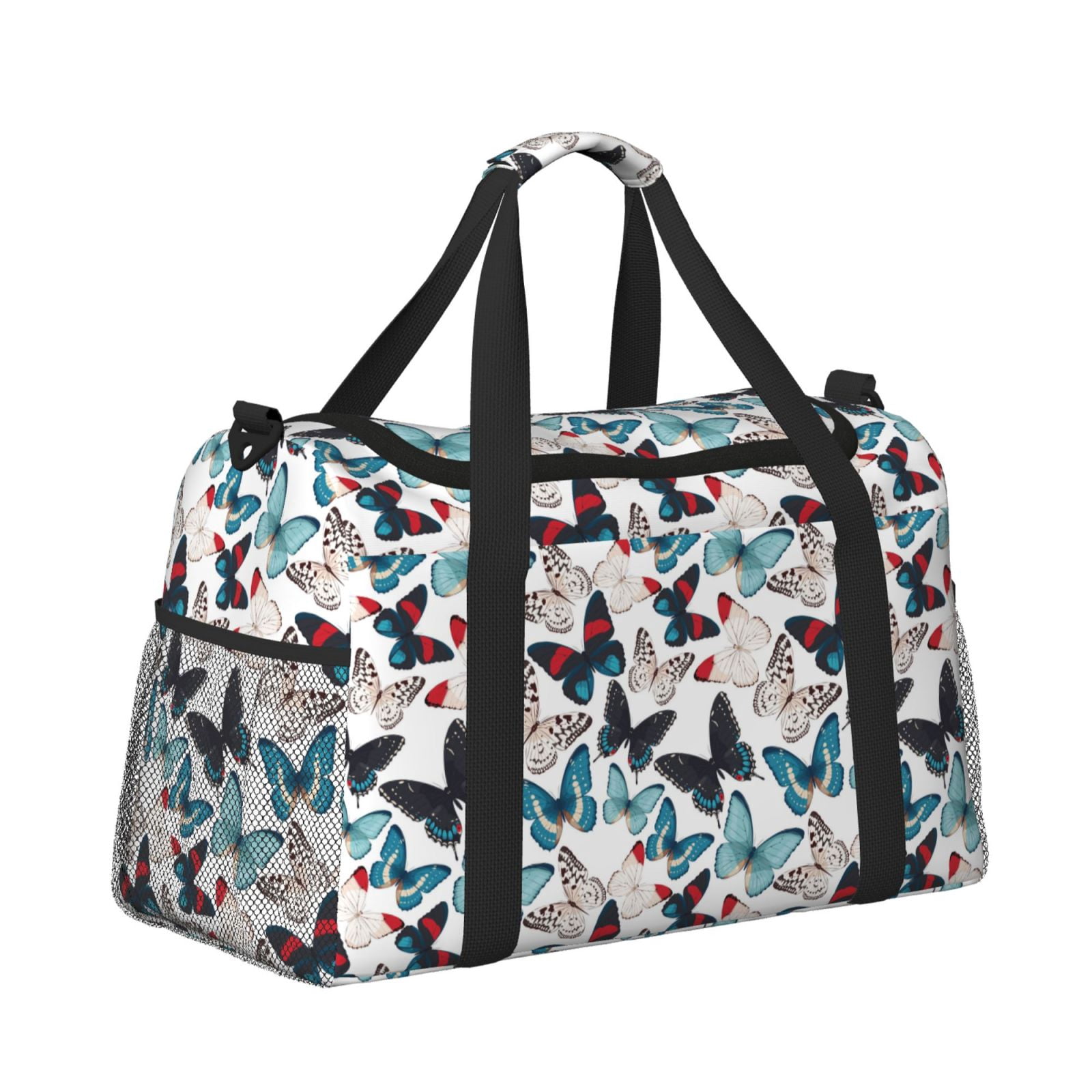 Fuzoiu Butterfly Print Travel Duffle Bag,Carry On Tote Bags,Duffel Bag,Sport Gym Bag, Hospital Bag for Labor and Delivery, Overnight Bag,Luggage Bag