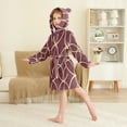 thumbnail image 4 of FORMRS Niños Bathrobe Unisex Hooded Robe Soft Plush Pajamas Sleepwear, Size 7-9T, Red Circles, 4 of 7